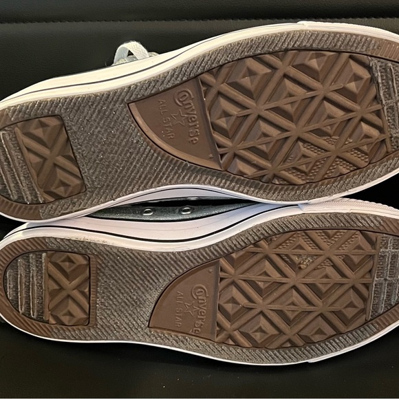 Converse Chuck Taylor All Star High metallic sneaker on white background. - Picture 5 of 7